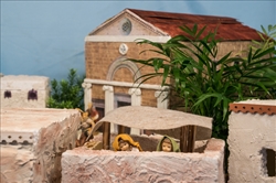 Synagoge und Kinder auf Dachterasse